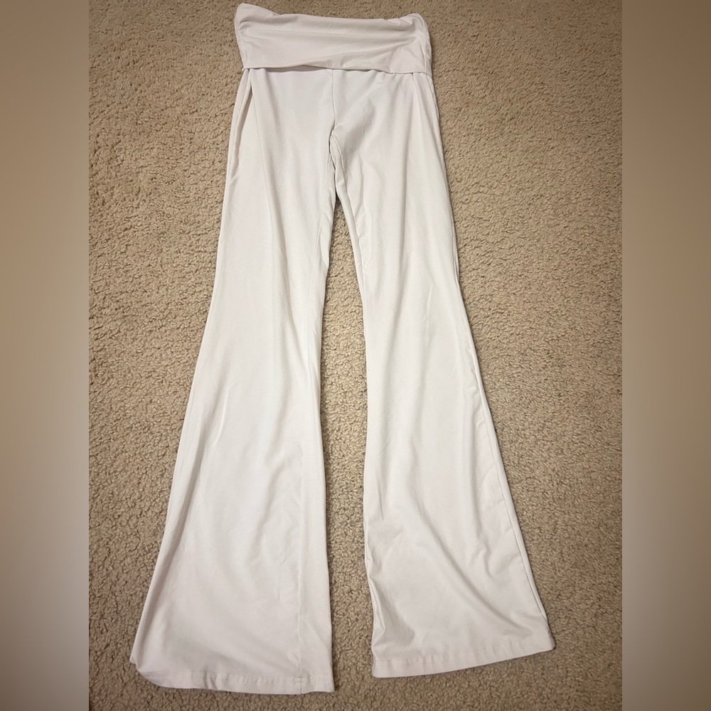 Elegant Cream Flared Pants